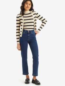 Levi's Dżinsy "724™" - Regular fit - w kolorze granatowym rozmiar: W28/L30. Niebieskie jeansy Levi's®, z aplikacjami, z podwyższonym stanem. Za 244,80 zł.
