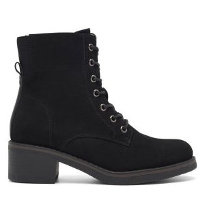 Trzewiki Clara Barson. Czarne botki Clara Barson, bez wzorów, bez obcasa, na słupku, bez zapięcia. Za 149,99 zł.