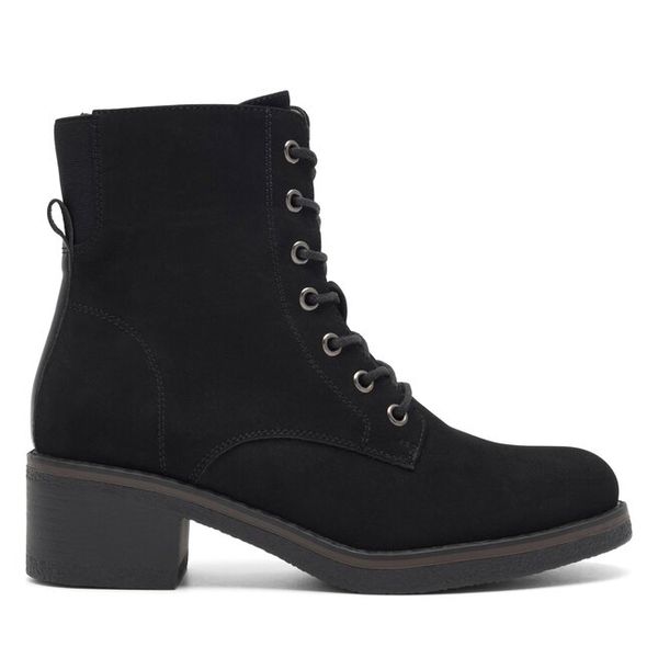 Trzewiki Clara Barson. Czarne botki Clara Barson, bez wzorów, bez obcasa, na słupku, bez zapięcia. Za 149,99 zł.