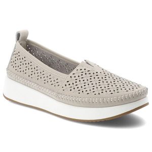 Półbuty damskie Filippo, cholewka ze skóry naturalnej licowej wsuwany fason zabudowany przód, beżowe, DP4555/26. Brązowe półbuty Filippo, bez wzorów, ze skóry, bez obcasa, bez zapięcia. Za 179,00 zł.