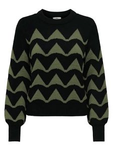 JDY Sweter w kolorze czarno-oliwkowym rozmiar: S. Brązowe swetry oversize JDY, s, bez wzorów, ze splotem, bez ramiączek. Za 92,21 zł.