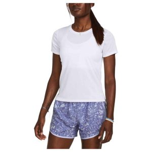 Koszulka do biegania damska Under Armour Launch. Białe bluzki Under Armour, m, bez wzorów, sportowe, bez kołnierzyka, bez ramiączek. Za 109,99 zł.