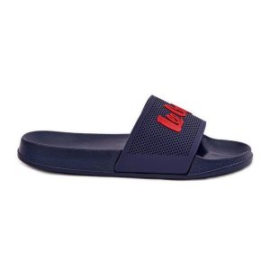 Klapki Damskie Lee Cooper LCW-25-07-3524L Granatowe niebieskie. Niebieskie klapki bez wzorów, z gumy, bez obcasa. Za 131,88 zł.