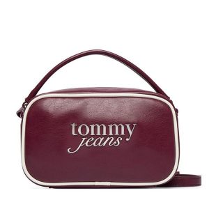Torebka Tommy Jeans. Czerwone torebki klasyczne Tommy Jeans, bez wzorów, z jeansu, bez dodatków. Za 409,99 zł.