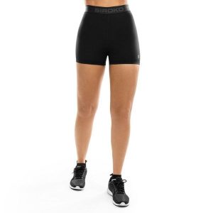 Damskie krótkie legginsy treningowe Fitness Siroko Courage. Czarne legginsy SIROKO, bez wzorów, z materiału. W wyprzedaży za 72,95 zł.