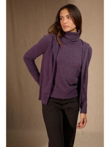 Perfect Cashmere Kaszmirowy kardigan "Emma" w kolorze fioletowym rozmiar: S. Różowe kardigany Perfect Cashmere, z kaszmiru. Za 413,99 zł.
