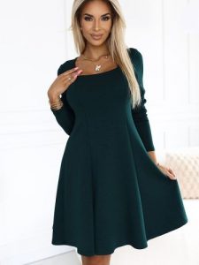 Sukienka Model Ivana 574-1 Bottle Green - Numoco. Zielone sukienki NUMOCO, na co dzień, l, bez wzorów, z dzianiny, bez kołnierzyka, plus size, bez ramiączek, proste. Za 274,07 zł.