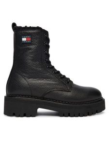 Tommy Jeans Trapery Tjw Urban Laceup Boot Wl EN0EN02906 Czarny. Czarne buty zimowe Tommy Jeans, z jeansu, bez obcasa, bez zapięcia. Za 559,99 zł.