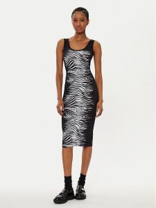 Versace Jeans Couture Sukienka codzienna 78HAO9P6 Czarny Slim Fit. Czarne sukienki Versace Jeans Couture, na co dzień, bez wzorów, z jeansu, bez kołnierzyka, bez ramiączek, proste. Za 669,99 zł.
