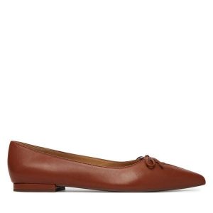 Baleriny LAUREN RALPH LAUREN. Brązowe balerinki Lauren Ralph Lauren, bez wzorów, bez obcasa, bez zapięcia. Za 474,99 zł.