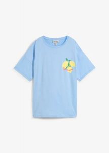 T-shirt oversize z czystej bawełny organicznej. Białe t-shirty bonprix, bez wzorów, z bawełny, bez kołnierzyka, bez ramiączek. Za 59,99 zł.