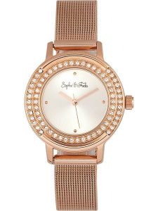 Sophie & Freda Zegarek kwarcowy "Cambridge" w kolorze srebrno-różowozłotym rozmiar: onesize. Czerwone, analogowe zegarki Sophie & Freda. Za 173,99 zł.