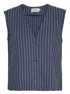 MOSS COPENHAGEN Kamizelka "Ellamaia" w kolorze granatowym rozmiar: XL. Niebieskie kamizelki Moss Copenhagen, xl, bez wzorów, bez kołnierzyka, bez ramiączek, bez kaptura. Za 122,96 zł.