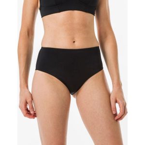 Dół kostiumu kąpielowego surfingowego damski Olaian Romi. Czarne bikini OLAIAN, bez wzorów, z elastanu. W wyprzedaży za 49,99 zł.