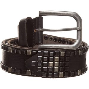 Skórzany pasek "Rivet X" w kolorze czarnym. Czarne paski marki FREDsBRUDER, bez wzorów, z materiału. W wyprzedaży za 85,95 zł.