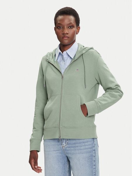 Gant Bluza Shield 4201412 Zielony Regular Fit. Zielone bluzy GANT, l, bez wzorów, z bawełny, bez kaptura. Za 339,99 zł.