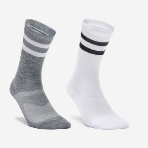 Skarpetki fitness Domyos wysokie 2 pary. Skarpetki DOMYOS, bez wzorów, z dzianiny. Za 29,99 zł.
