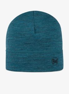 Czapka termoaktywna Buff Lightweight Merino Beanie - solid teal. Niebieskie czapki Buff, bez wzorów, z materiału. Za 129,99 zł.
