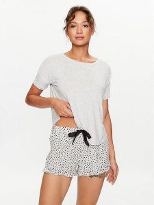 Hunkemöller Piżama 203183 Szary Comfortable Fit. Szare piżamy Hunkemöller, bez wzorów, z wiskozy, bez ramiączek. Za 109,99 zł.