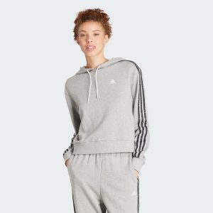 Bluza z kapturem Essentials 3-Stripes Animal Print Relaxed. Szare bluzy ADIDAS, m, bez wzorów, z kapturem. W wyprzedaży za 231,50 zł.