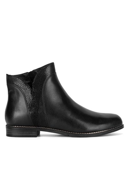 Lasocki Botki ARC-LINDA-05-3 Czarny. Czarne botki Lasocki, bez wzorów, ze skóry, bez obcasa, na płaskiej podeszwie, bez zapięcia. Za 249,99 zł.