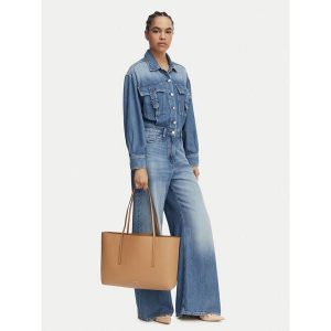 Torebka Calvin Klein. Brązowe shopper bag Calvin Klein, bez wzorów, bez dodatków. Za 649,99 zł.