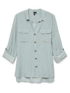 Vero Moda Koszula w kolorze zielonym rozmiar: M. Zielone koszule Vero Moda, m, bez wzorów, bez kołnierzyka, bez ramiączek. Za 105,38 zł.