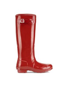 Hunter Kalosze WFT1000RGL Czerwony. Czerwone kalosze Hunter, bez wzorów, z kauczuku. Za 429,99 zł.