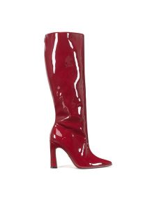 Nine West Kozaki SJ3645-1 Czerwony. Czerwone kozaki Nine West, bez wzorów, z materiału, bez obcasa, na słupku, bez zapięcia. Za 319,99 zł.