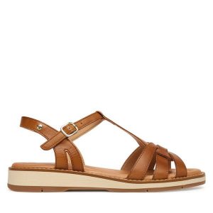 Sandały Pikolinos. Brązowe sandały Pikolinos, bez wzorów, bez obcasa, na płaskiej podeszwie, bez zapięcia. Za 559,99 zł.