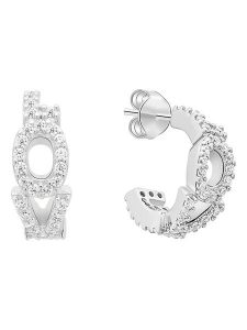 Tamaris Kolczyki-półkreole z cyrkoniami rozmiar: onesize. Szare kolczyki Tamaris, z cyrkonią, srebrne. Za 187,52 zł.