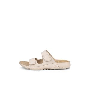 Kobiece klapki na koturnie Ecco Cozmo Strap. Brązowe klapki ecco, bez wzorów, ze skóry, bez obcasa, na koturnie. Za 424,60 zł.