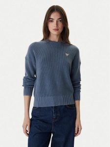 Guess Jeans Sweter W6RR20 Z3HM1 Niebieski Regular Fit. Niebieskie swetry klasyczne Guess Jeans, xxl, z bawełny, bez kołnierzyka. Za 389,99 zł.