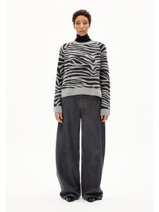 Armedangels Wełniany sweter ''Liliriaa'' w kolorze czarno-szarym rozmiar: L. Czarne swetry oversize ARMEDANGELS, l, bez wzorów, z wełny, bez ramiączek. Za 314,95 zł.