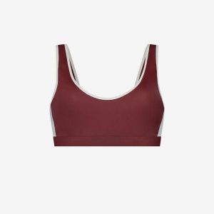 Damski premium sportowy bikini top do pływania & surfingu - Czerwony. Czerwone bikini WALLIEN, bez wzorów. Za 339,00 zł.