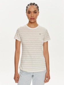 Tommy Hilfiger T-Shirt 1985 WW0WW37857 Beżowy Slim Fit. Brązowe t-shirty TOMMY HILFIGER, s, bez wzorów, z bawełny, bez kołnierzyka, bez ramiączek. Za 139,99 zł.
