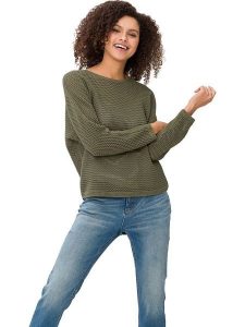 Heine Sweter w kolorze khaki rozmiar: 44. Brązowe swetry oversize Heine, bez wzorów, ze splotem, bez ramiączek. Za 39,99 zł.