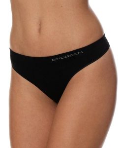 Majtki damskie bawełniane stringi Brubeck COMFORT COTTON. Czarne stringi Brubeck, bez wzorów, z bawełny. Za 26,99 zł.