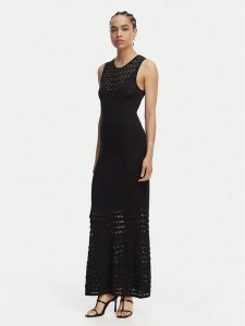 LOLA CASADEMUNT Sukienka dzianinowa MS2616001 Czarny Slim Fit. Czarne sukienki LOLA CASADEMUNT, xl, bez wzorów, z dzianiny, bez kołnierzyka, bez ramiączek. Za 605,99 zł.