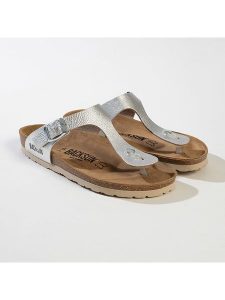 BACKSUN Japonki "Singapore" w kolorze srebrnym rozmiar: 38. Szare klapki Backsun, bez wzorów, z materiału, z otwartym noskiem, bez obcasa. Za 153,71 zł.