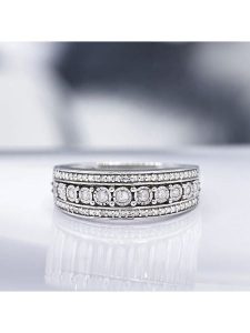 CARATELLI Złoty pierścionek "Rosaline" z diamentami rozmiar: 58. Szare pierścionki CARATELLI, z diamentem, złote. Za 2 588,99 zł.