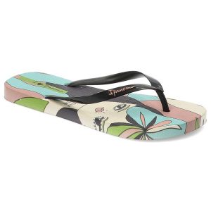 Beżowe Japonki Ipanema Graffiti Modne Obuwie Damskie. Brązowe klapki Ipanema, bez wzorów, z materiału, bez obcasa. Za 109,00 zł.