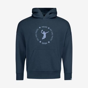 Bluza z kapturem unisex Padel. Niebieskie kurtki Head, m, bez wzorów, z kapturem. W wyprzedaży za 315,00 zł.