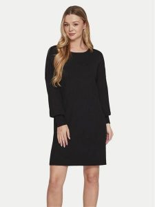 Vila Sukienka dzianinowa Cilja 14099478 Czarny Relaxed Fit. Czarne kombinezony Vila, m, bez wzorów, z dzianiny, bez kołnierzyka, bez ramiączek. Za 139,99 zł.