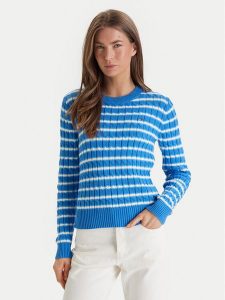 Tommy Hilfiger Sweter WW0WW47644 Niebieski Regular Fit. Niebieskie swetry klasyczne TOMMY HILFIGER, m, z bawełny, bez kołnierzyka. Za 421,99 zł.