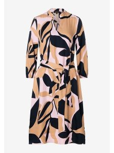 More & More Sukienka w kolorze beżowo-czarno-jasnoróżowym rozmiar: 46. Brązowe sukienki More & More, na co dzień, s, bez wzorów, z tkaniny, klasyczne, bez kołnierzyka, bez ramiączek, midi, proste. Za 131,43 zł.