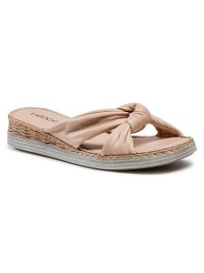 Lasocki Klapki S425 Beżowy. Brązowe klapki Lasocki, bez wzorów, ze skóry, bez obcasa. Za 159,99 zł.