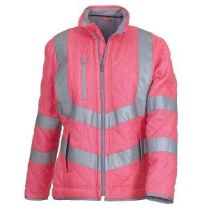 Kurtka Damska Kensington Fleece Lined HiVis Lady Fit Padded Jacket. Czerwone kurtki YOKO, xl, bez wzorów, z puchu, bez kaptura. Za 347,99 zł.