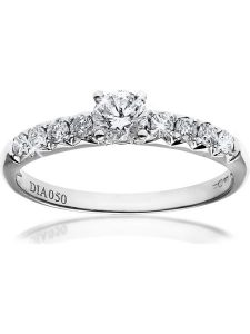 Revoni Złoty pierścionek z diamentami rozmiar: 53. Szare pierścionki Revoni, z diamentem, złote. Za 6 211,99 zł.