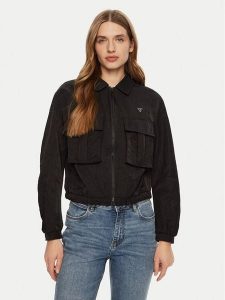 Guess Kurtka przejściowa V5RL03 WGYB0 Czarny Regular Fit. Czarne kurtki Guess, xl, z aplikacjami, z syntetyku, bez kaptura. Za 309,99 zł.